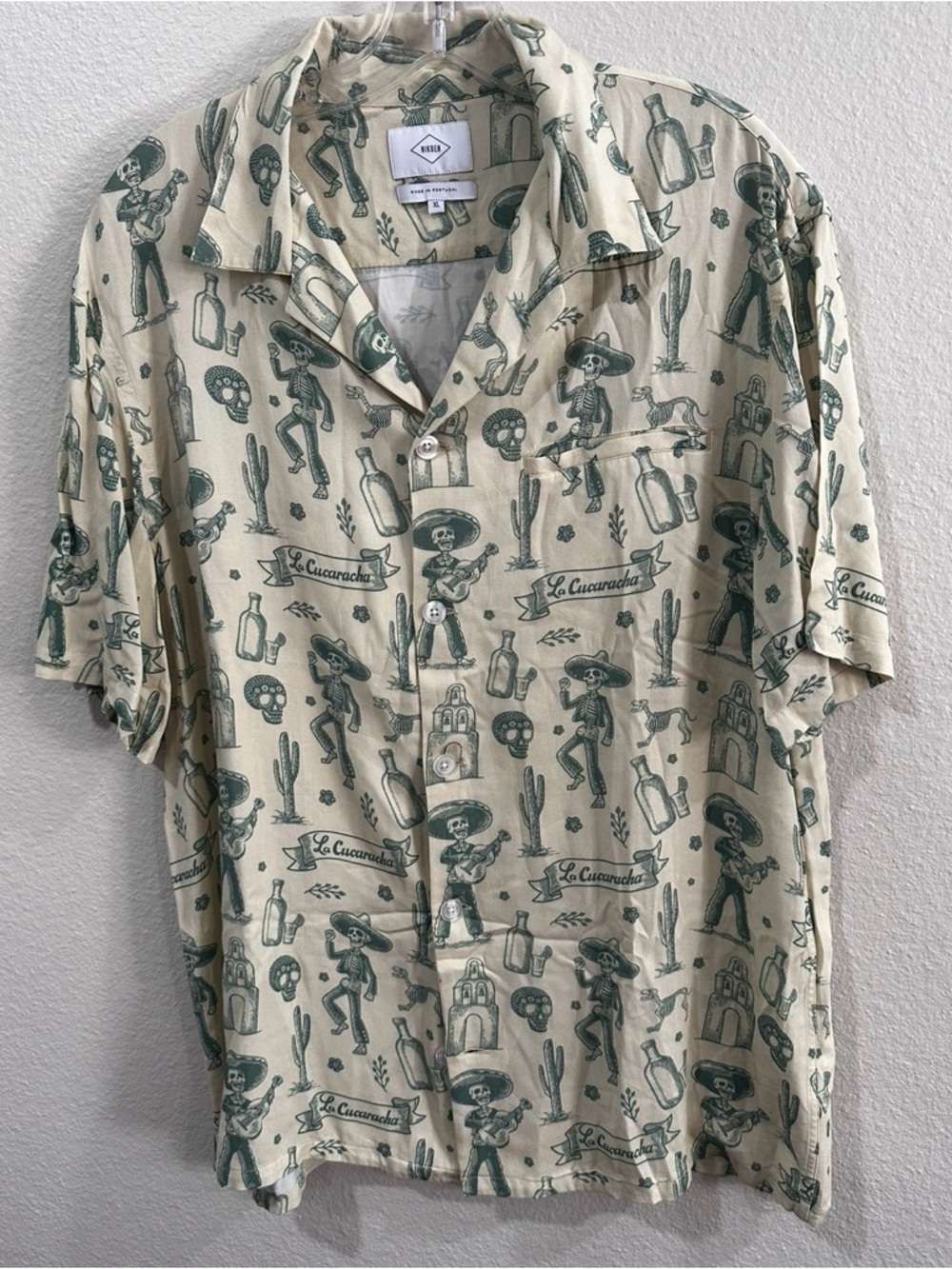 Nikben La Cucaracha Printed Viscose
Shirt In Beige mens XL